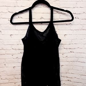 Derek Heart cold shoulder fishnet top long sleeve